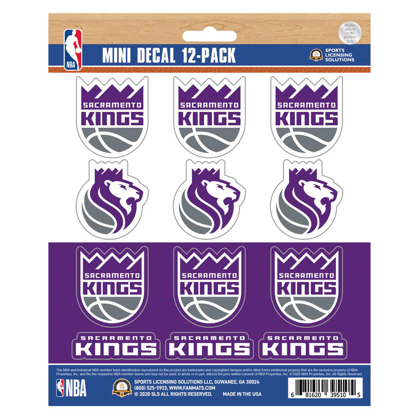 Sacramento Kings 12 Count Mini Decal Sticker Pack 12 Various Logos / Wordmark