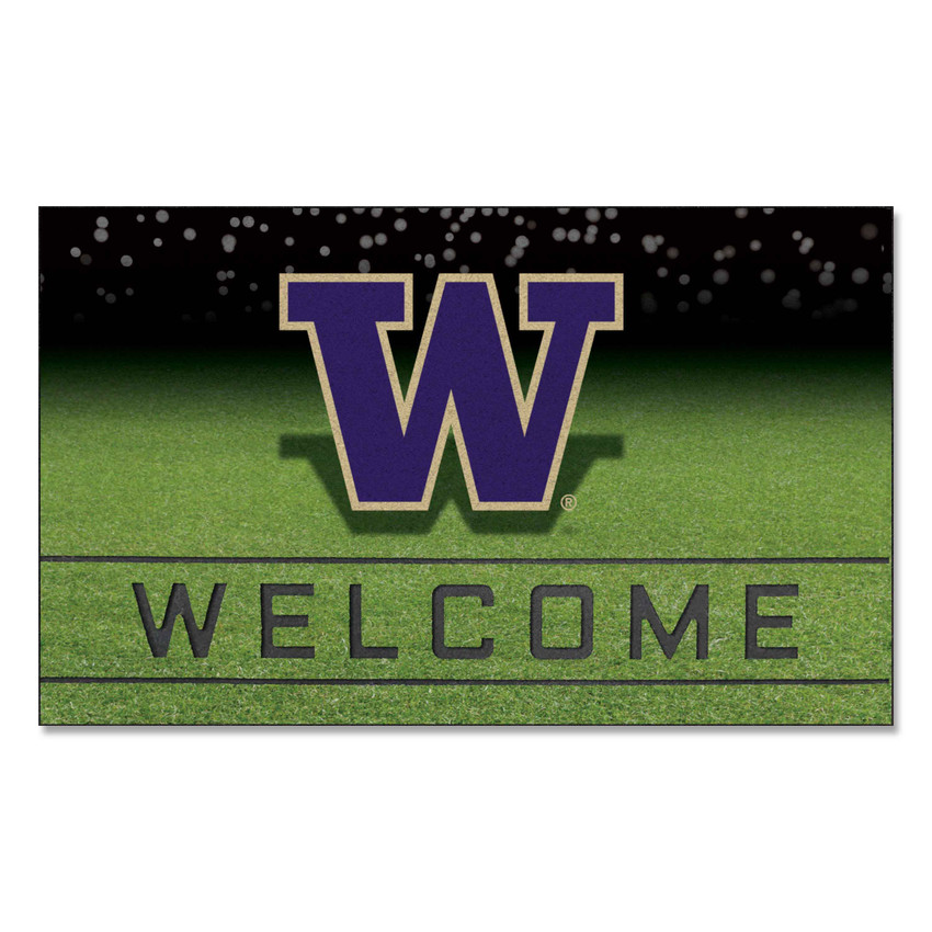 Washington Huskies Crumb Rubber Door Mat - 18in. x 30in. W Primary Logo