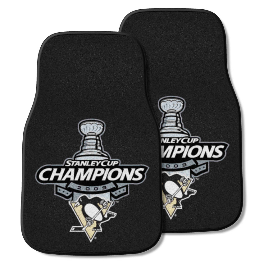 Pittsburgh Penguins Front Carpet Car Mat Set - 2 Pieces, 2009 NHL Stanley Cup Champions Championship - 2009 NHL Stanley Cup Champions