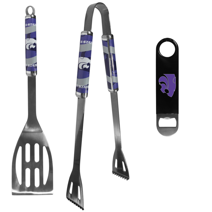 Kansas St. Wildcats 2 pc BBQ Set and Bottle Opener