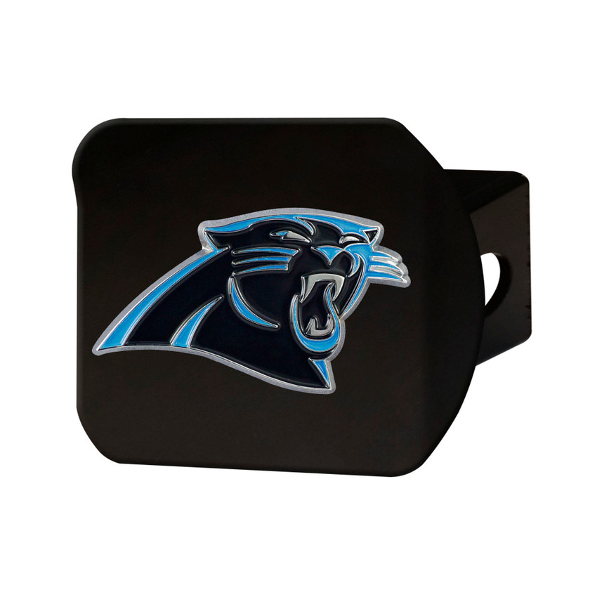 Carolina Panthers Black Metal Hitch Cover - 3D Color Emblem Panther Head Primary Logo