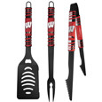 Wisconsin Badgers 3 pc Black Tailgater BBQ Set
