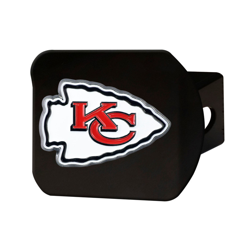 Kansas City Chiefs Black Metal Hitch Cover - 3D Color Emblem KC Arrow Primary Logo