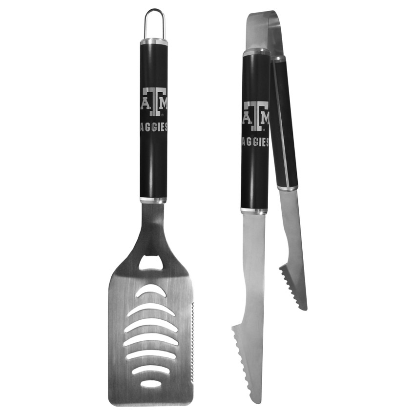 Texas A & M Aggies 2 pc Black Steel Tailgate BBQ Set