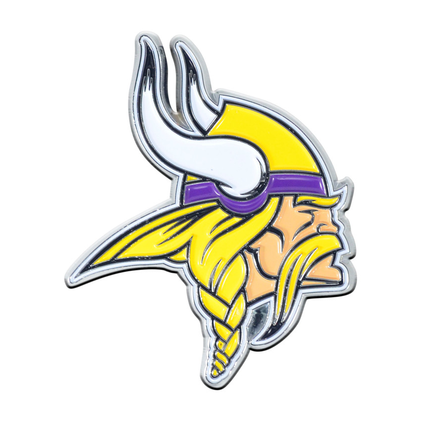 Minnesota Vikings 3D Color Metal Emblem Viking Head Primary Logo