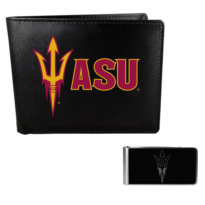 Arizona St. Sun Devils Bi-fold Wallet & Black Money Clip