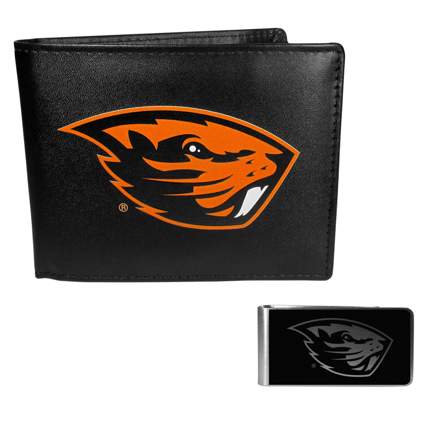 Oregon St. Beavers Bi-fold Wallet & Black Money Clip