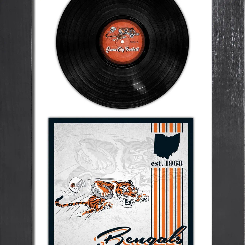 Cincinnati Bengals 3 Piece Classic Album & Vinyl In Frame