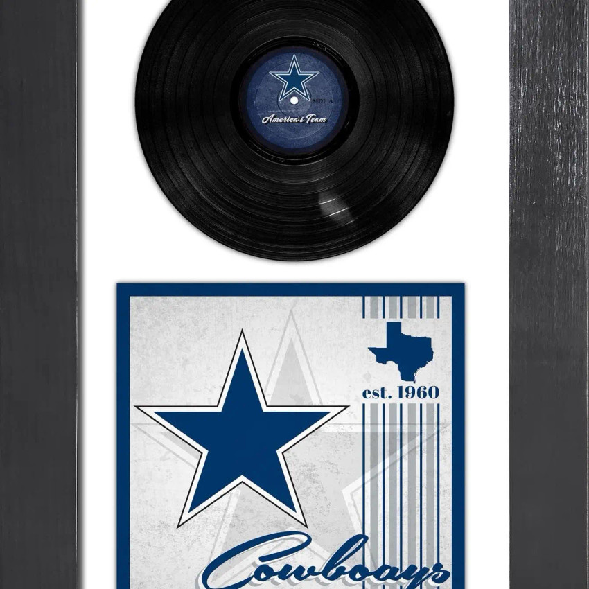Dallas Cowboys 3 Piece Classic Album & Vinyl In Frame