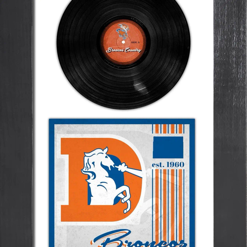 Denver Broncos 3 Piece Classic Album & Vinyl In Frame