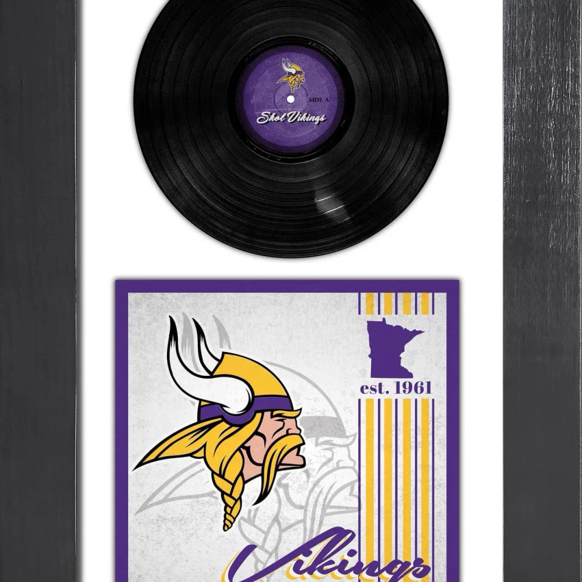 Minnesota Vikings 3 Piece Classic Album & Vinyl In Frame
