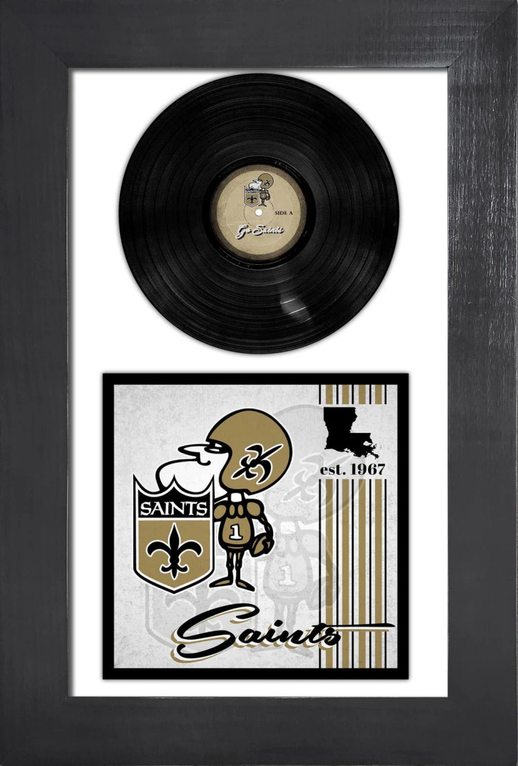 New Orleans Saints 3 Piece Classic Album & Vinyl In Frame