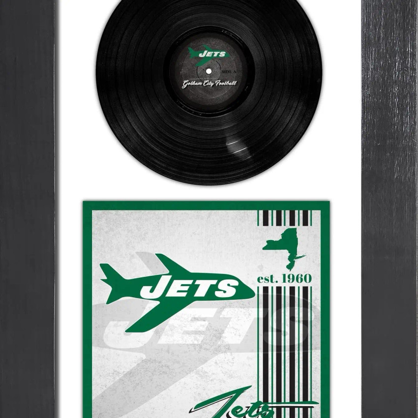 New York Jets 3 Piece Classic Album & Vinyl In Frame