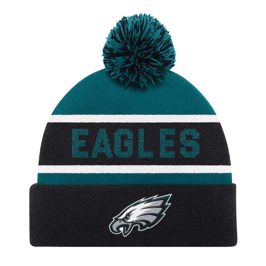 Unisex Starter Black Philadelphia Eagles Cuffed Knit Hat with Pom