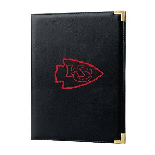 Kansas City Chiefs Black Padfolio Portfolio Organizer Business Folder Fan Gear
