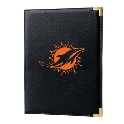 Miami Dolphins Black Padfolio Portfolio Organizer Business Folder Fan Gear