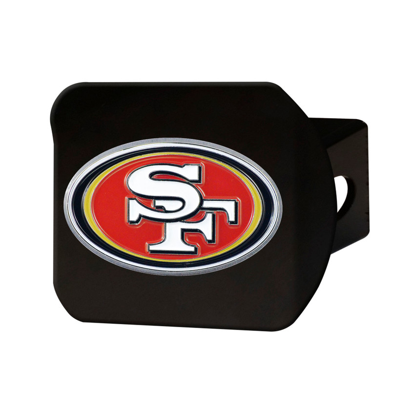San Francisco 49ers Black Metal Hitch Cover - 3D Color Emblem Oval SF Primary Logo