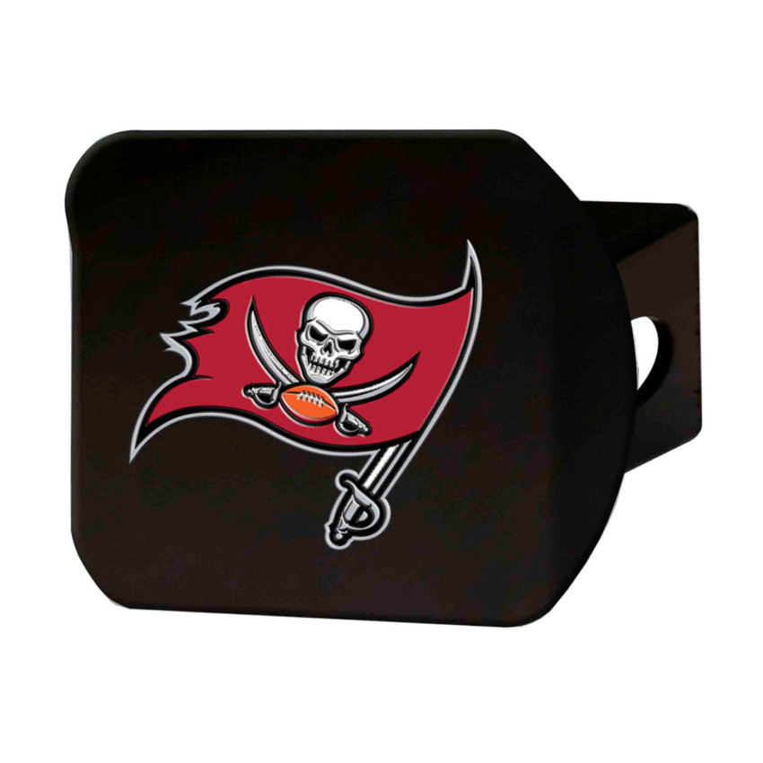 Tampa Bay Buccaneers Black Metal Hitch Cover - 3D Color Emblem Pirate Flag Primary Logo