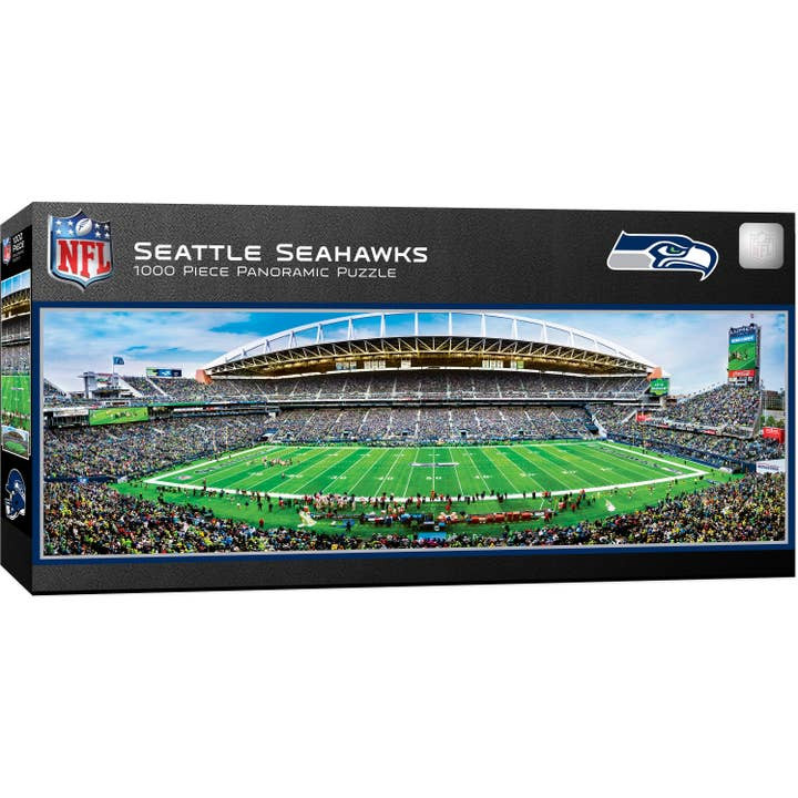 Seattle Seahawks 1000 Piece Panoramic Puzzle NFL Jigsaw Puzzle Fan Activity - Center View