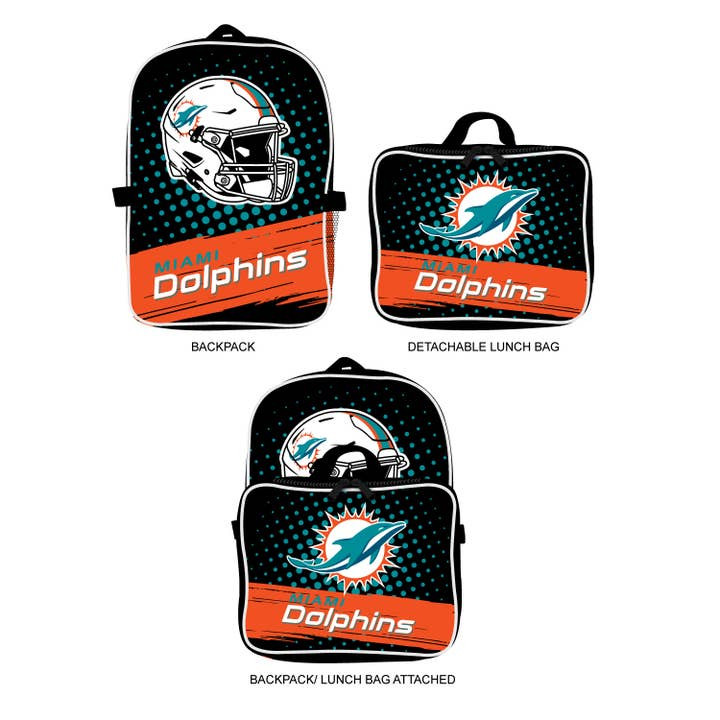 Miami Dolphins Backpack Lunchbox Set