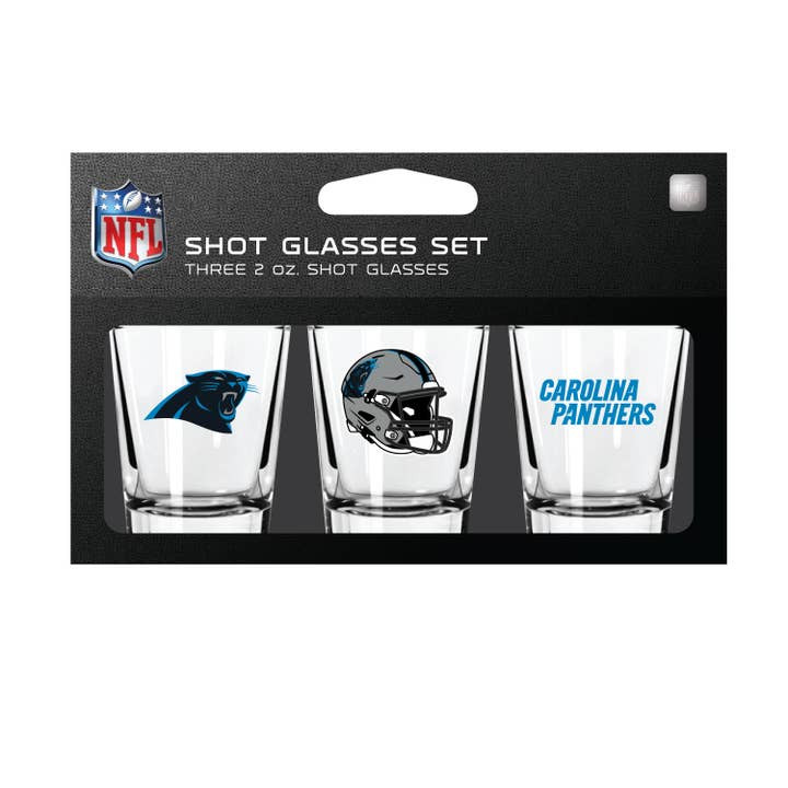 Carolina Panthers 3-Pack Shot Glass SetNFL Barware Fan Drinkware
