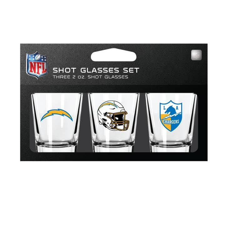 Los Angeles Chargers 3-Pack Shot Glass SetNFL Barware Fan Drinkware