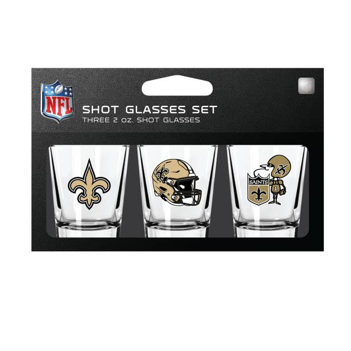 New Orleans Saints 3-Pack Shot Glass SetNFL Barware Fan Drinkware