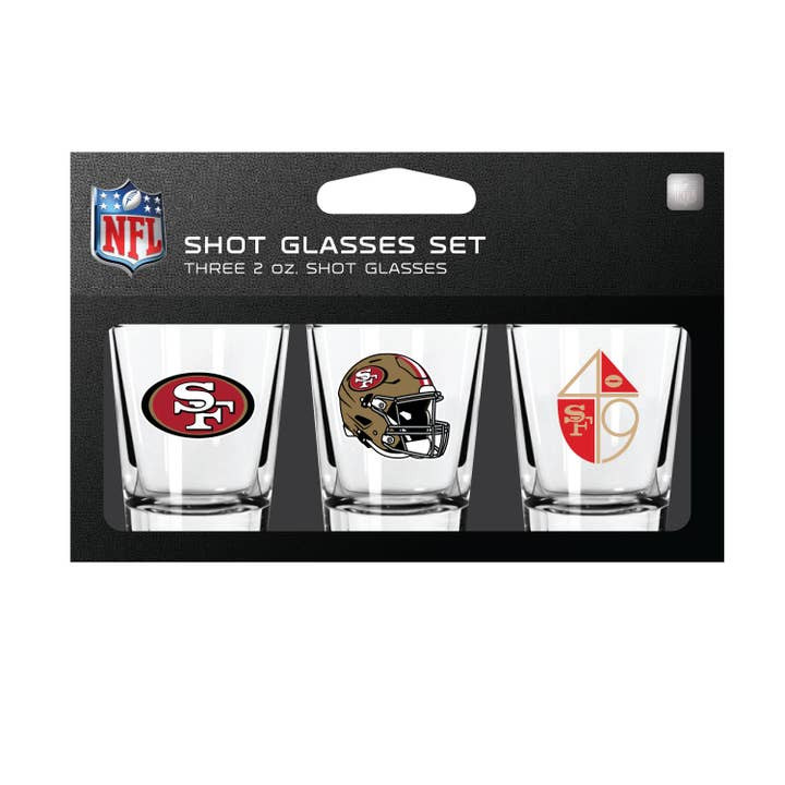 San Francisco 49ers 3-Pack Shot Glass SetNFL Barware Fan Drinkware