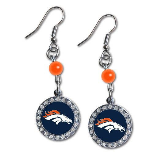 Denver BroncosRhinestone Dangle Earrings
