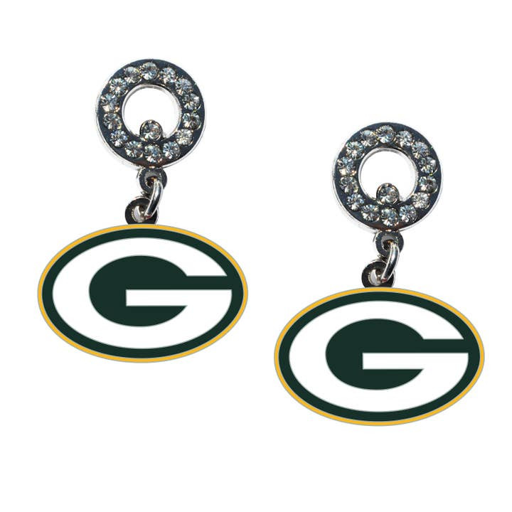 Green Bay Packers Rhinestone  Earrings