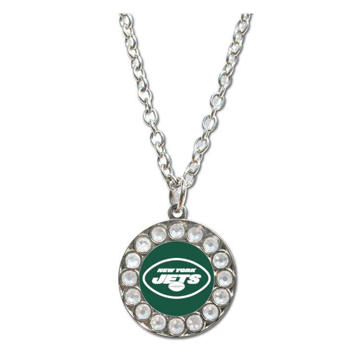 New York Jets Rhinestone Necklace