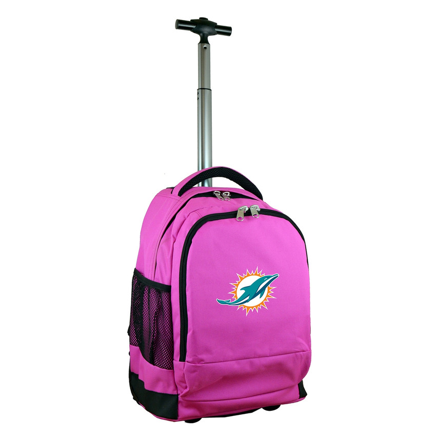 Miami Dolphins 19" Premium Wheeled Backpack - Pink