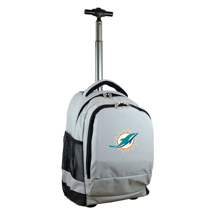 Miami Dolphins 19" Premium Wheeled Backpack - Silver