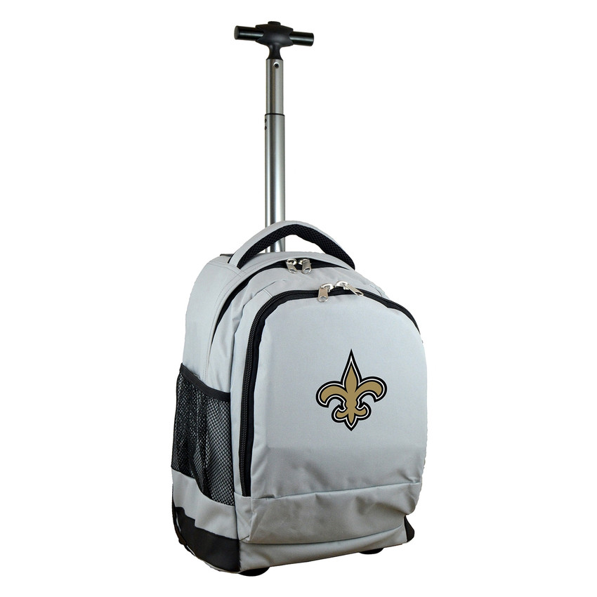 New Orleans Saints 19" Premium Wheeled Backpack - Silver