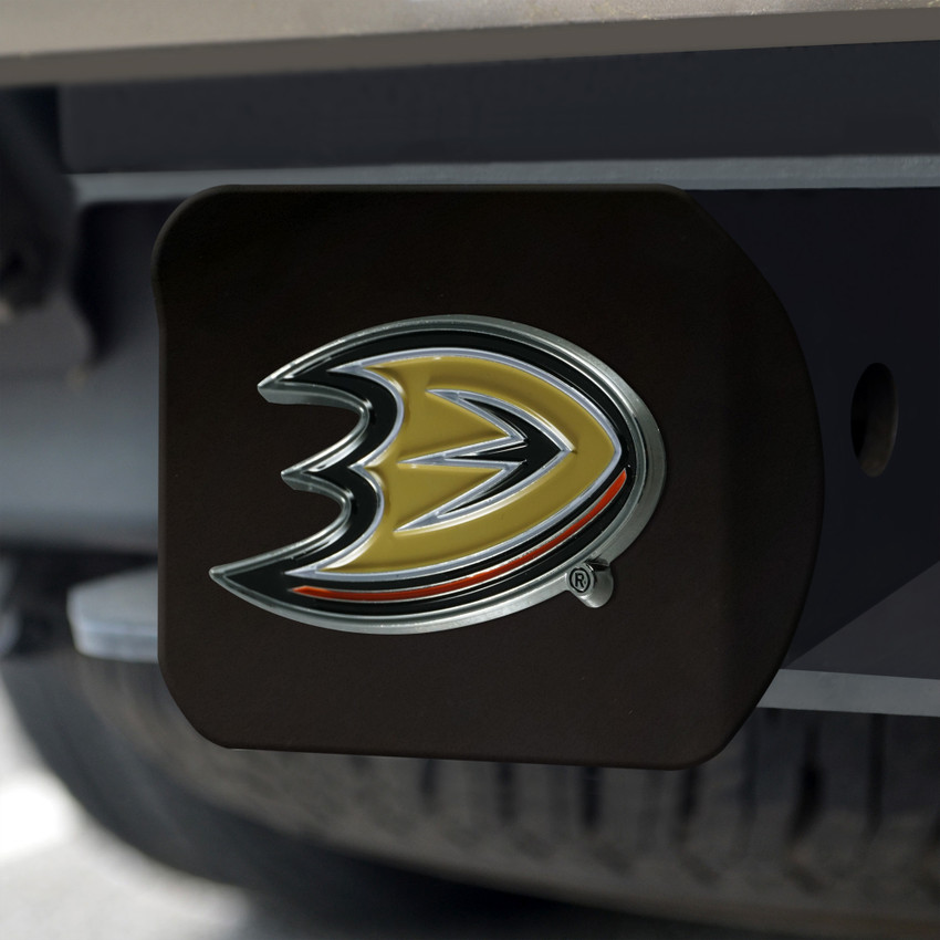 NHL - Anaheim Ducks Hitch Cover - Color on Black 3.4"x4"