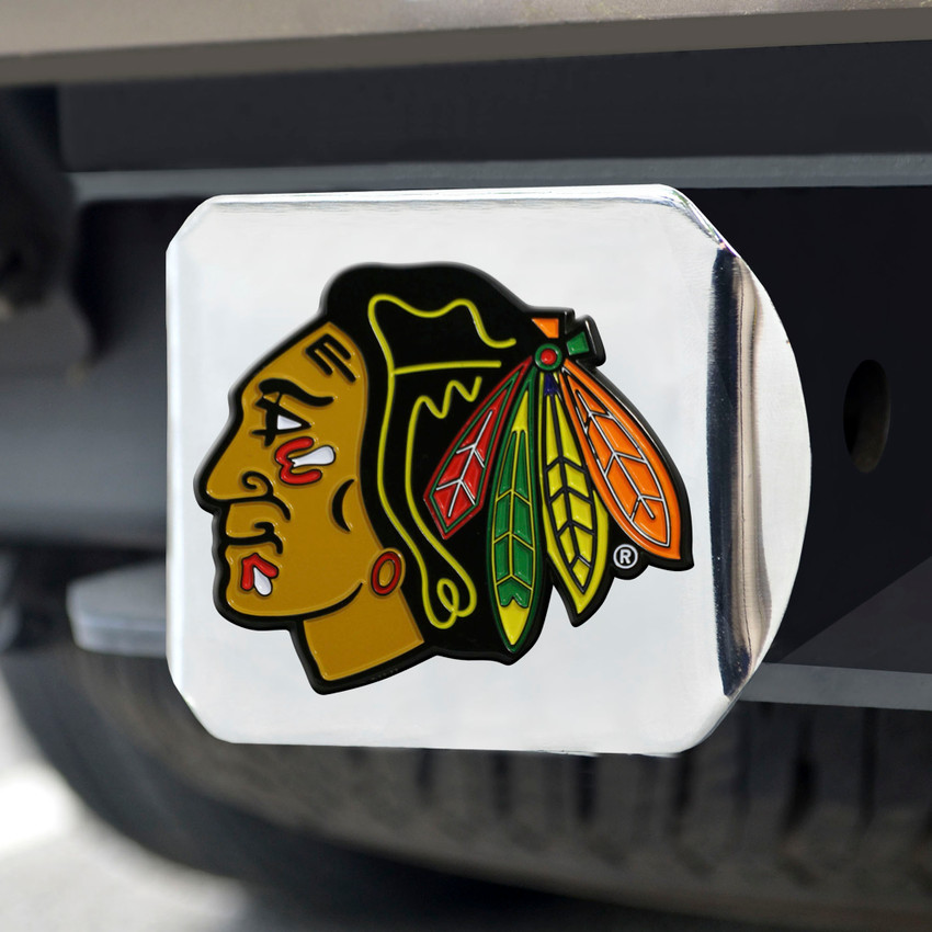 NHL - Chicago Blackhawks Color Hitch Cover - Chrome 3.4"x4"