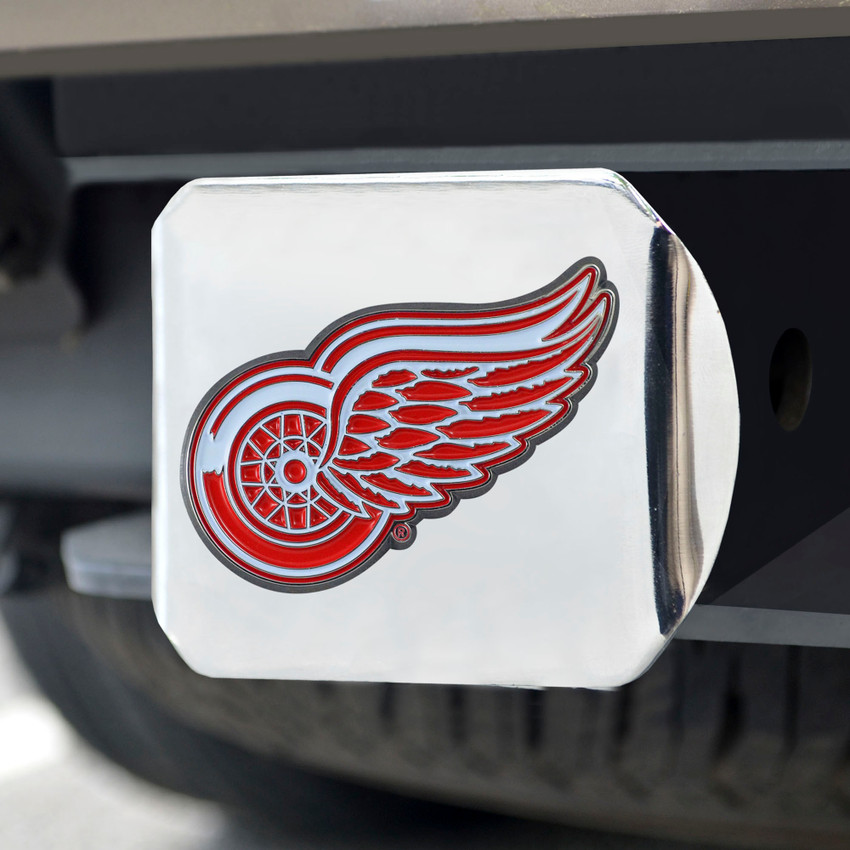 NHL - Detroit Red Wings Color Hitch Cover - Chrome 3.4"x4"