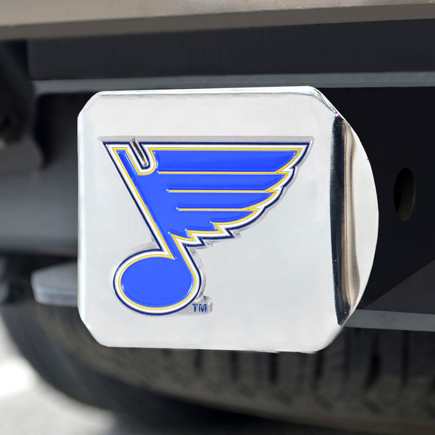 NHL - St. Louis Blues Color Hitch Cover - Chrome 3.4"x4"