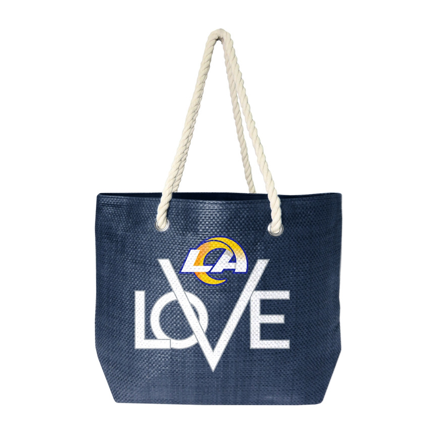 Los Angeles Rams Love Tote Bag NFL Fan Tote Travel Shopping Bag