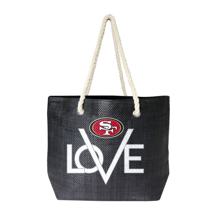 San Francisco 49ers Love Tote Bag NFL Fan Tote Travel Shopping Bag