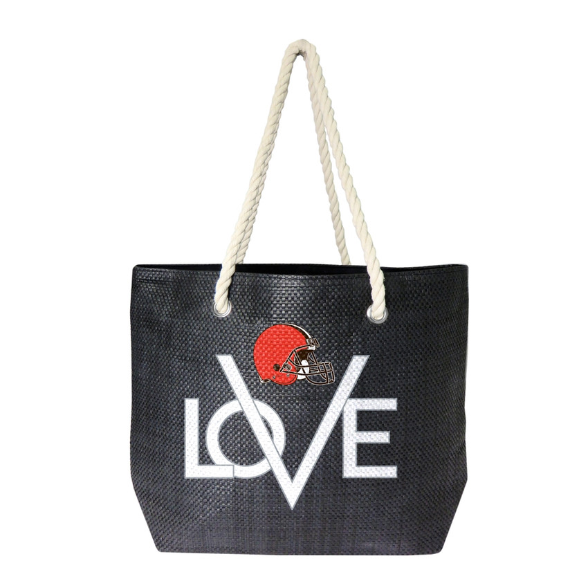 Cleveland Browns Love Tote Bag NFL Fan Tote Travel Shopping Bag