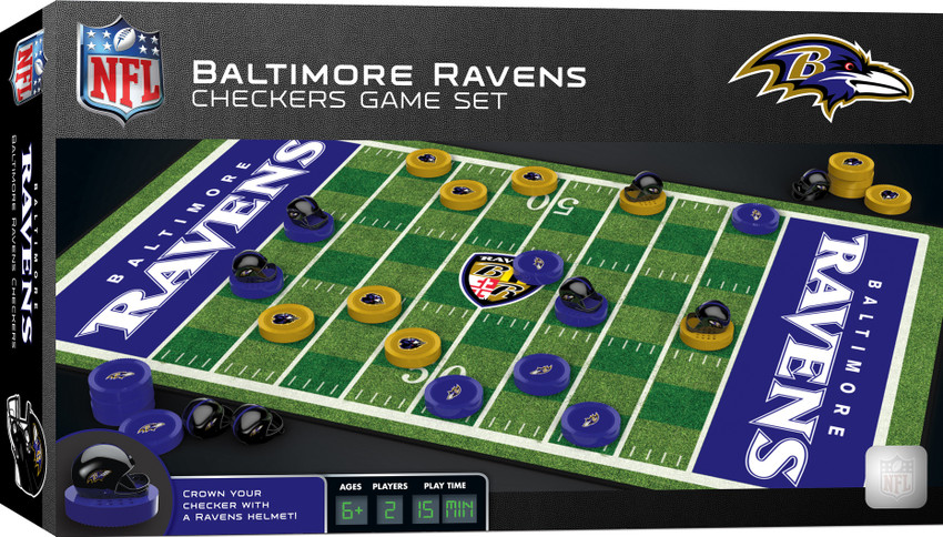 Baltimore Ravens Checkers Board Game