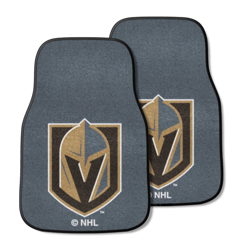 Vegas Golden Knights Front Carpet Car Mat Set - 2 Pieces Knight Shield Primary Logo