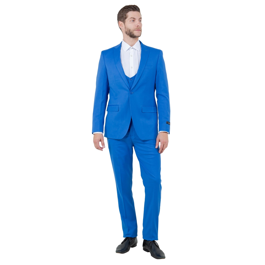 Men's Suit Peak Lapel 3 Piece Set - Blue