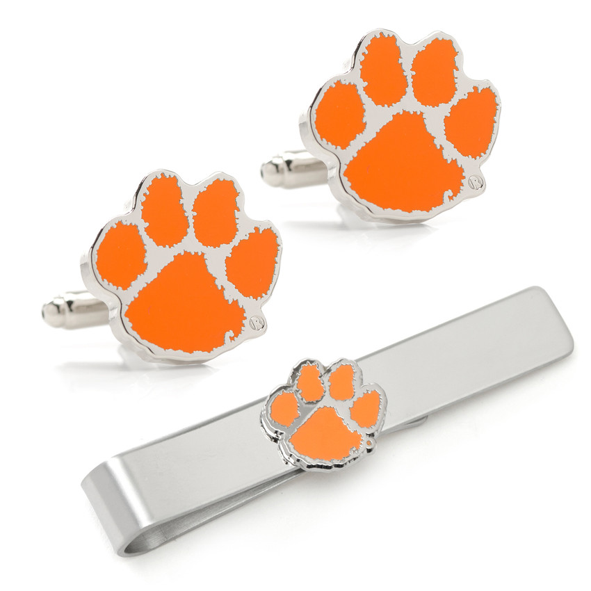 Clemson Tigers Cufflinks & Tie Bar Gift Set