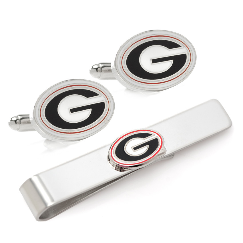 Georgia Bulldogs Cufflink and Tie Bar Gift Set