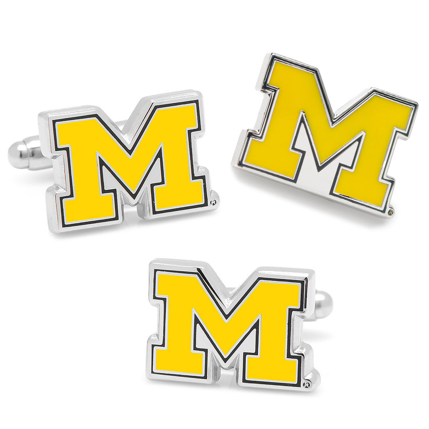 Michigan Wolverine Cufflinks and Lapel Pin Gift Set
