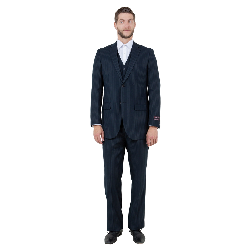 Demantie Men's  Pinstripe 3-Piece Suit - Navy