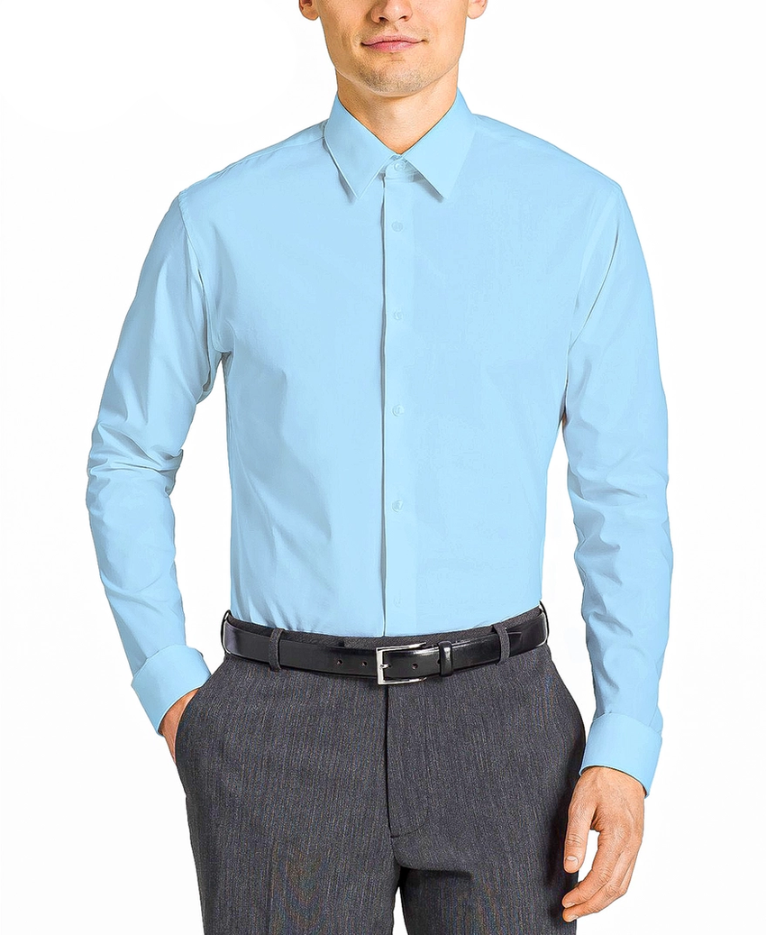 Men's Long Sleeve Button Down Dress Shirt - Sky Blue