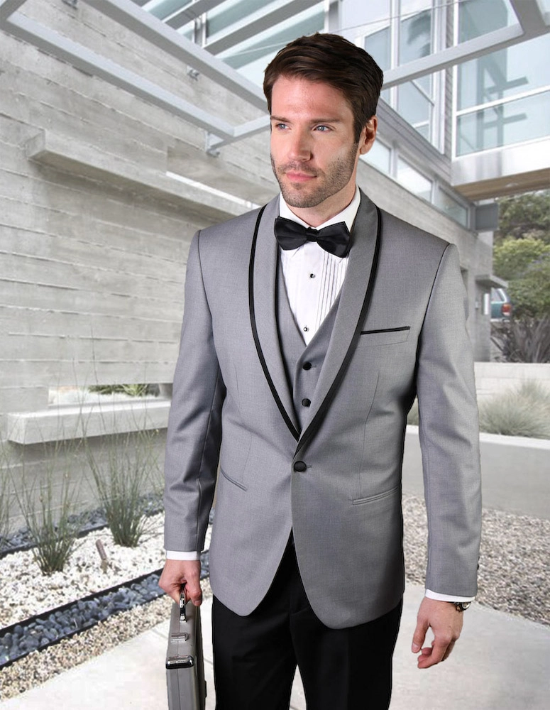 Genova 3-Piece Wool Men's Suit Set - Grey